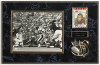 John "Frenchy" Fuqua Signed Steelers Photo Plaque With 1973 Topps Trading Card (JSA) at PristineAuction.com