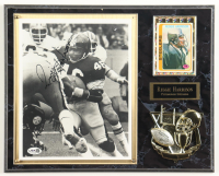 Reggie Harrison Signed Steelers Photo Plaque With 1978 Topps Trading Card (JSA) at PristineAuction.com