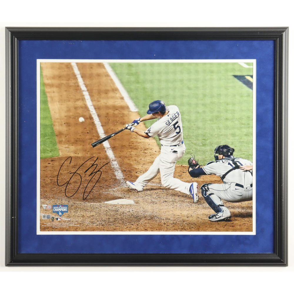 Corey Seager Signed Dodgers Custom Framed Photo Display (Fanatics & MLB) at PristineAuction.com