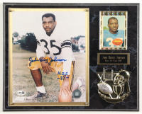 John Henry Johnson Signed Steelers Photo Plaque With 1960 Topps Trading Card Inscribed "HOF 87" (JSA) at PristineAuction.com