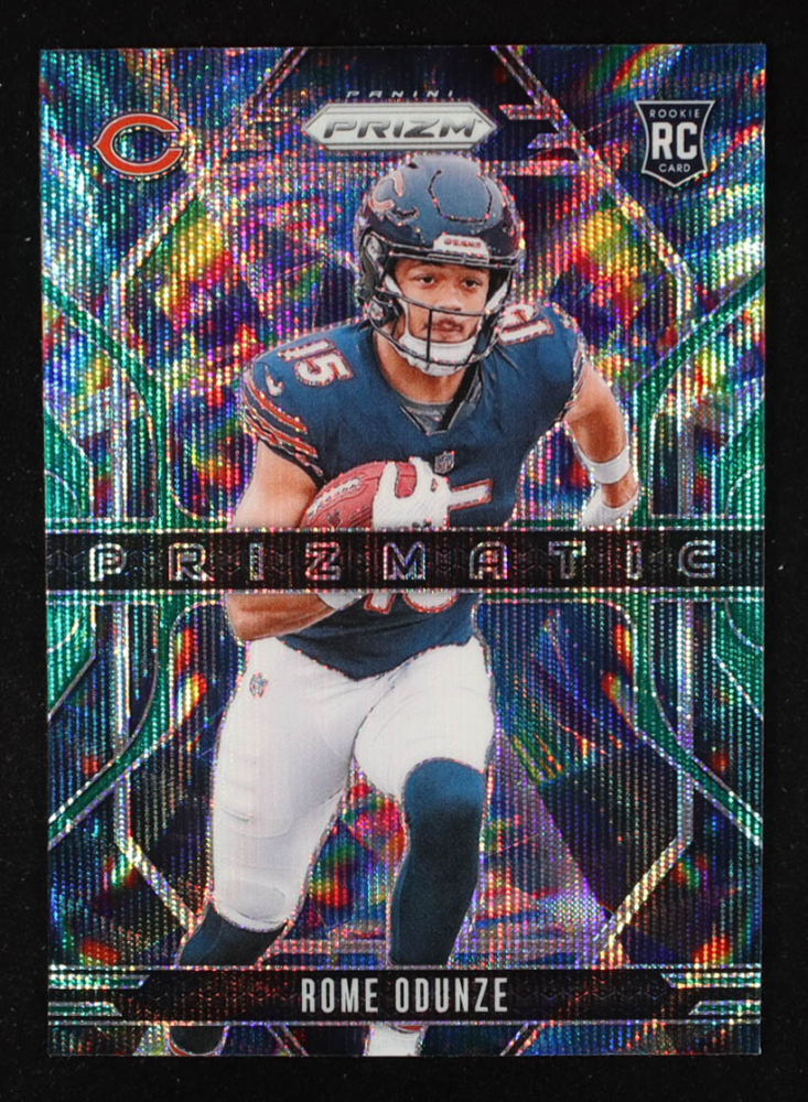 Rome Odunze 2024 Panini Prizm Prizmatic Prizms Green Wave #9 RC