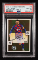 Lionel Messi 2020-21 Panini Colecciones Este La Liga Stickers Serie 10 #16 (PSA 10) at PristineAuction.com