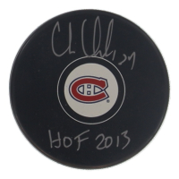 Chris Chelios Signed Canadiens Logo Hockey Puck Inscribed "HOF 2013" (Schwartz) at PristineAuction.com