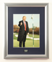 Donald Trump Custom Framed Photo Display With 2020 Campaign Pin at PristineAuction.com