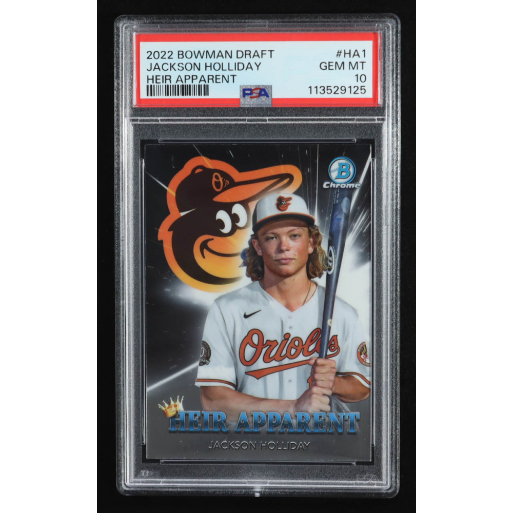 Jackson Holliday 2022 Bowman Chrome Draft Heir Apparent #HA1 RC (PSA 10) at PristineAuction.com