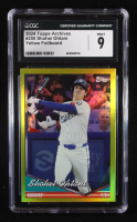 Shohei Ohtani 2024 Topps Archives Yellow Foilboard #250 (CGC 9) at PristineAuction.com