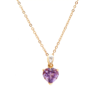 9.04 (CTW) Amethyst & Diamond 18K Yellow Gold Plated Designer Pendant, 18 in | Estimated Value $1,699 (AMG) at PristineAuction.com