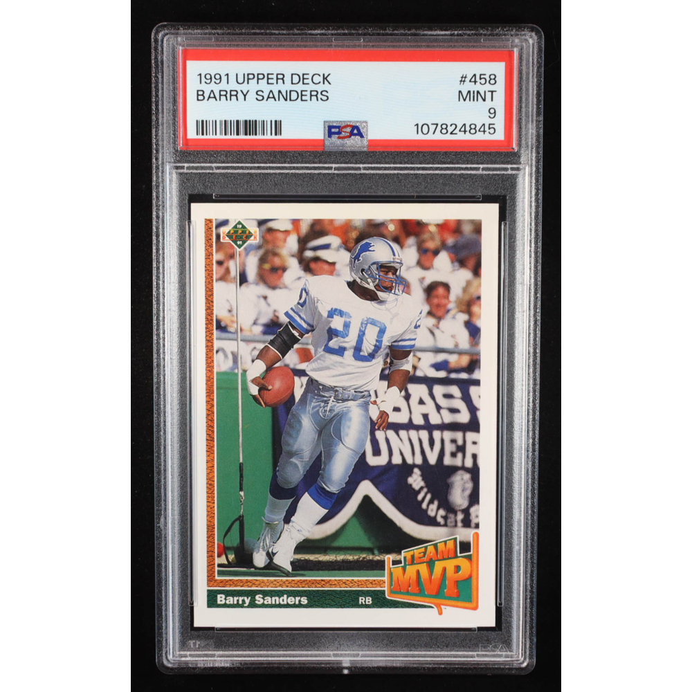 Barry Sanders 1991 Upper Deck #458 MVP (PSA 9) at PristineAuction.com