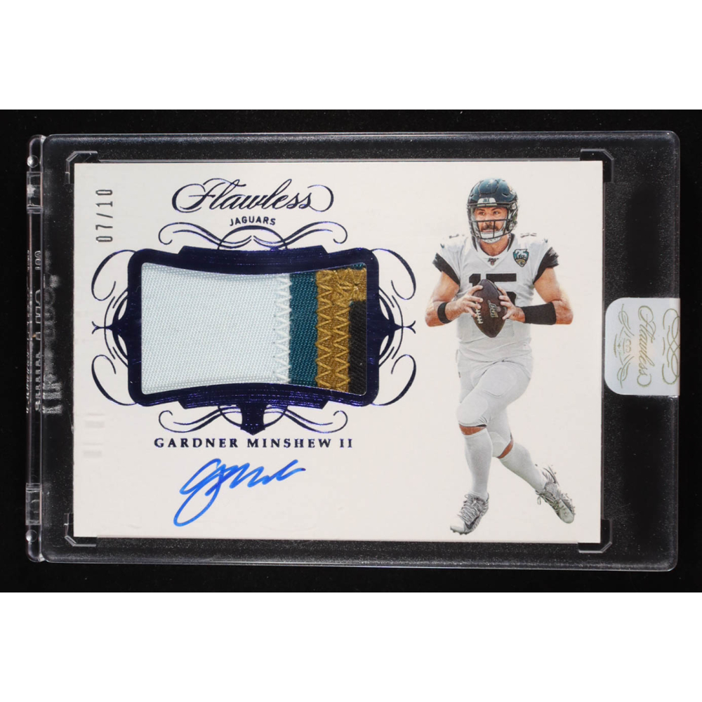 Gardner Minshew II 2019 Panini Flawless Rookie Patch Autographs Sapphire #12 RC #07/10 at PristineAuction.com