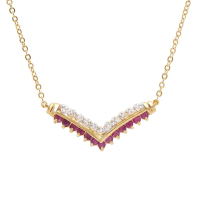 0.72 (CTW) Ruby & Diamond 18K Gold Plated Designer Necklace, 19 in | Estimated Value $1,689 (AMG) at PristineAuction.com