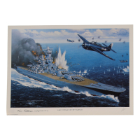 William Webb Patterson Signed Stan Stokes "Last Voyage Of The Yamato" Lithograph Inscribed "LT (JG) USNR VT-9" (AIV) at PristineAuction.com