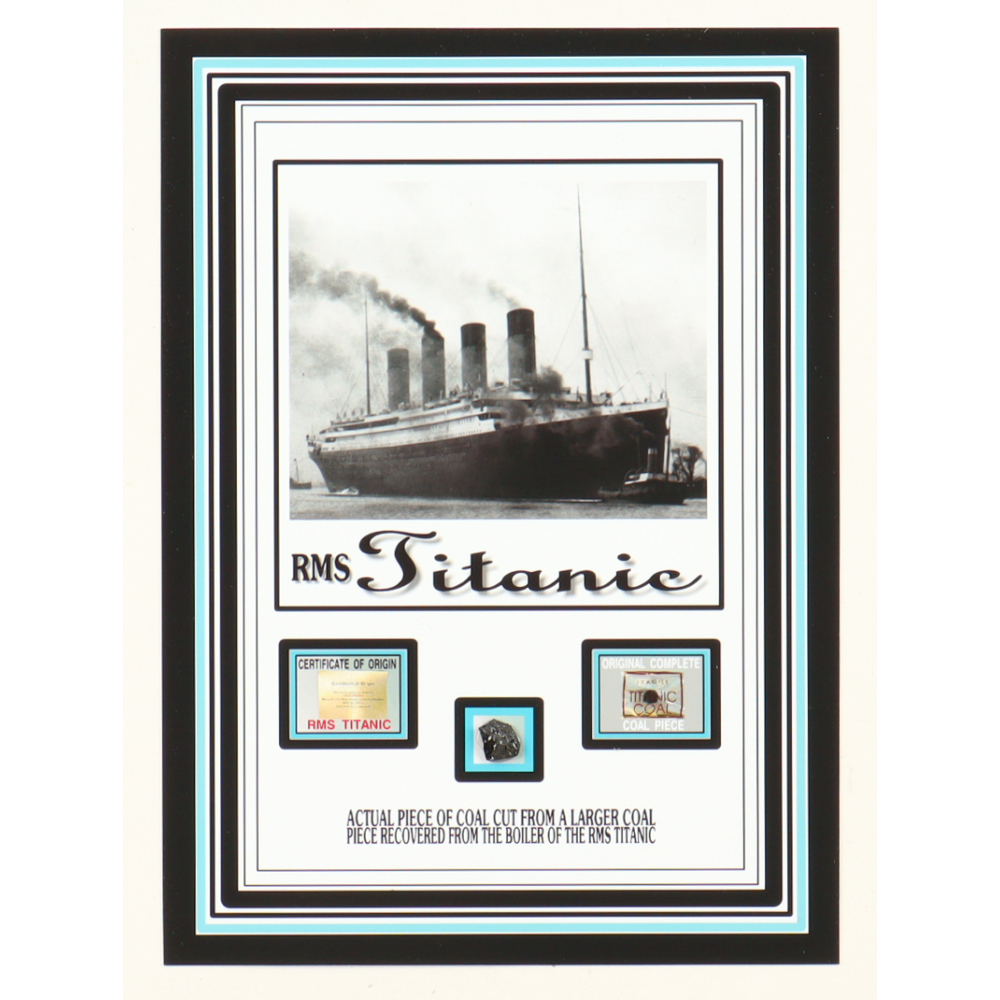Authentic Coal From Titanic Wreckage on 5.5x7.5 Photo (The Zone) at PristineAuction.com
