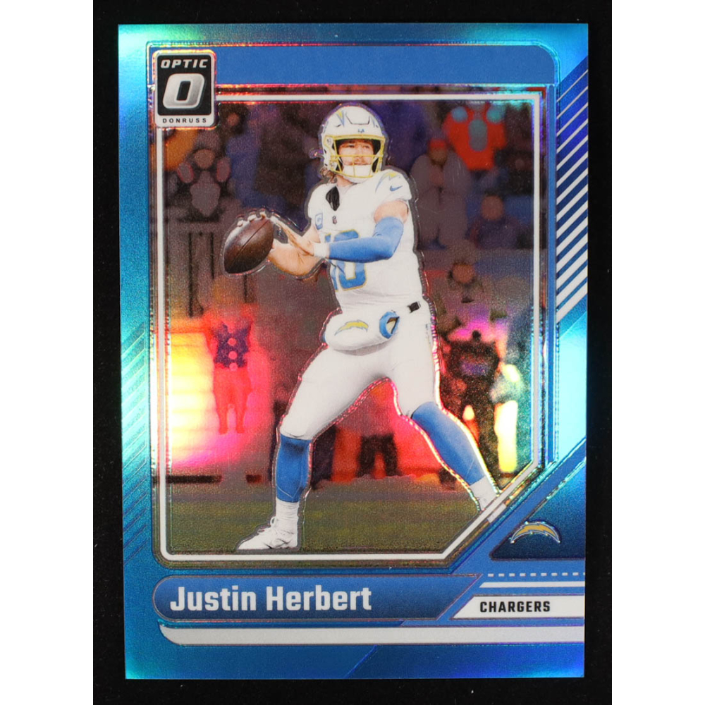 Justin Herbert 2024 Donruss Optic Aqua #106 #290/299 at PristineAuction.com