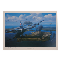 John "Davy" Crockett Signed Stan Stokes "Flying Into A War" Lithograph (AIV) at PristineAuction.com