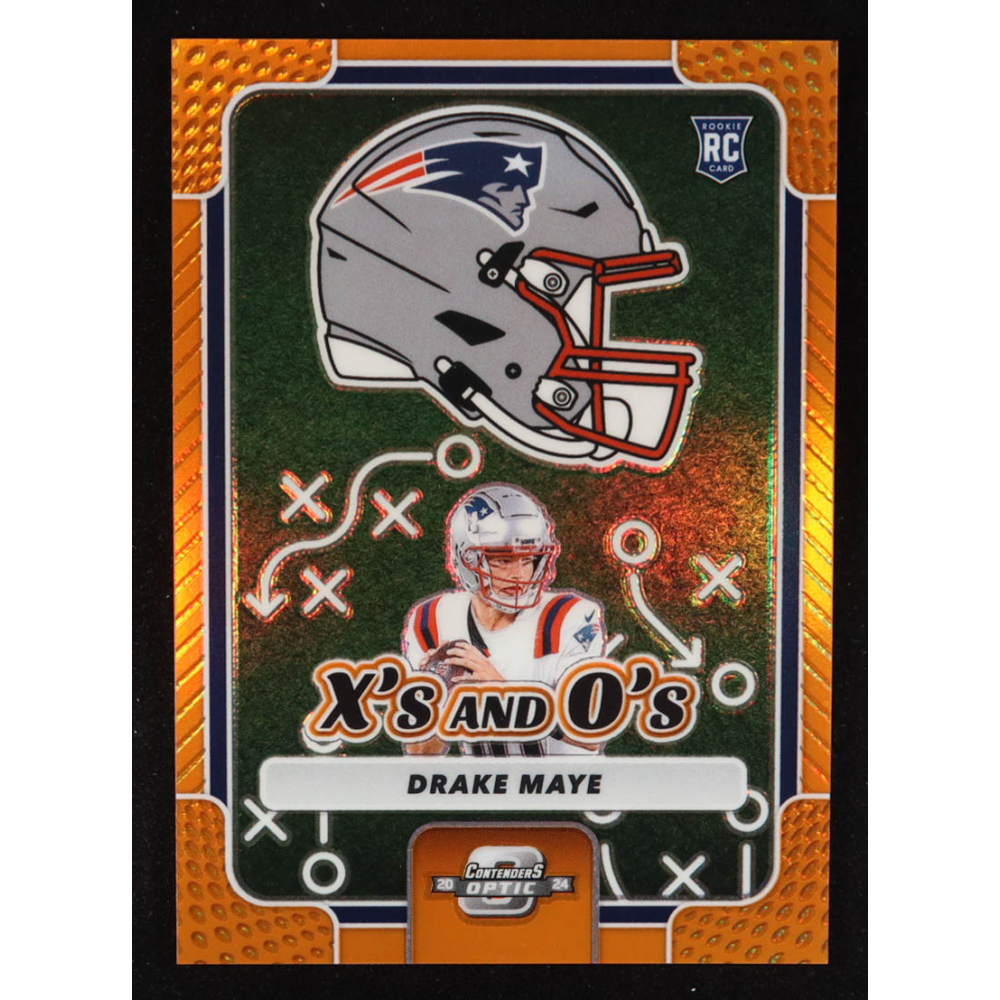 Drake Maye 2024 Panini Contenders Optic Xs and Os Orange #39 RC #34/50 at PristineAuction.com