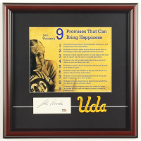 John Wooden Signed Custom Framed "9 Promises That Can Bring Happiness" Signed Cut Display (PSA) at PristineAuction.com