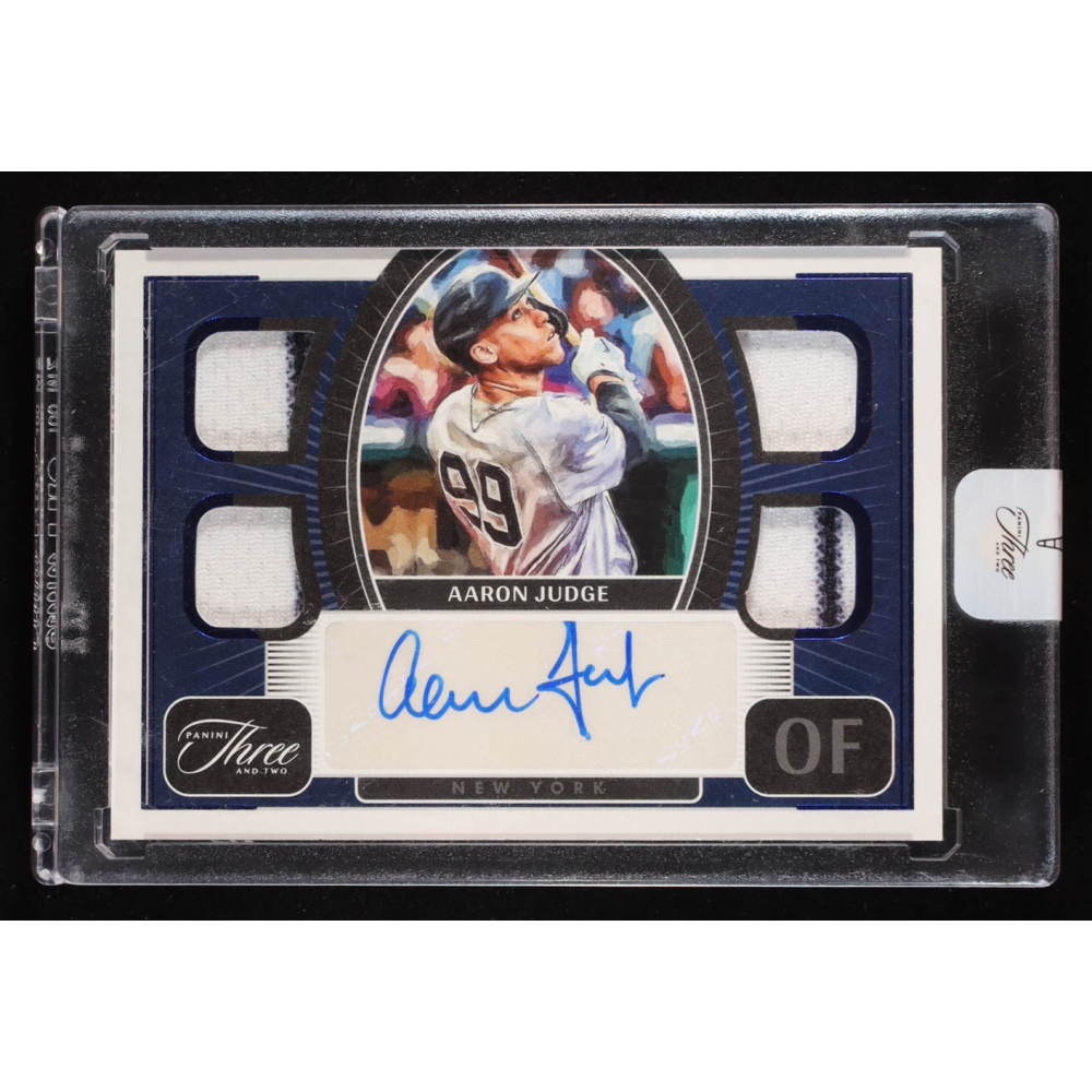 Aaron Judge 2022 Panini Three and Two Quad Jersey Autographs