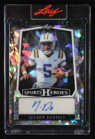 Jayden Daniels 2025 Leaf Sports Heroes Autographs Cracked Ice #BAJD3 #13/35 at PristineAuction.com