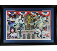 Baseball Hall of Fame Class of 1999 Custom Framed Photo Signed By (4) with Nolan Ryan, George Brett, Robin Yount & Orlando Cepeda (JSA) at PristineAuction.com