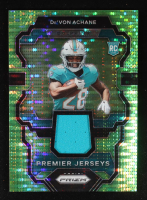 De'Von Achane 2023 Panini Prizm Premier Jerseys Neon Green Pulsar #10 RC at PristineAuction.com