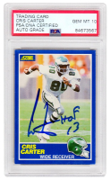 Cris Carter Signed 1989 Score #72 RC Inscribed "HOF 13" (PSA | Autograph Graded 10) at PristineAuction.com