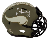 Cris Carter Signed Vikings Salute to Service Alternate Speed Mini Helmet Inscribed "HOF 13" (Schwartz) at PristineAuction.com