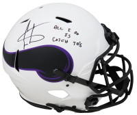 Cris Carter Signed Vikings Full-Size Authentic On-Field Lunar Eclipse Alternate Speed Helmet Inscribed "All I Do Is Catch TD's" (Schwartz) at PristineAuction.com