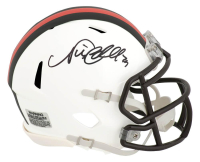 Nick Chubb Signed Browns Alternate Speed Mini Helmet (Schwartz) at PristineAuction.com