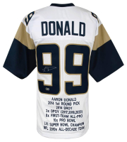 Aaron Donald Signed Career Highlight Stat Jersey (Beckett) at PristineAuction.com