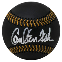 Carlton Fisk Signed OML Black Leather Baseball (Fanatics) at PristineAuction.com