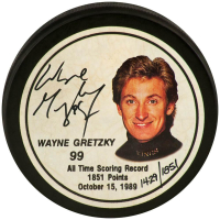 Wayne Gretzky Signed LE Kings "All-Time Scoring Record" Image Hockey Puck (Beckett) at PristineAuction.com