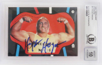 Hulk Hogan Signed WWF 1985 Topps Wrestling Stickers #11 (BGS | Autograph Graded 10) at PristineAuction.com