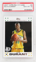 Kevin Durant 2007-08 Topps Rookie Set #2 RC (PSA 10) at PristineAuction.com