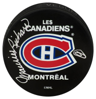 Maurice Richard Signed Canadiens Logo Hockey Puck (Beckett) at PristineAuction.com