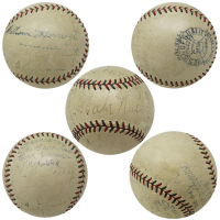 Babe Ruth & Lou Gehrig | 1933 Yankees World Series Champs Baseball Signed By (23) (JSA) at PristineAuction.com