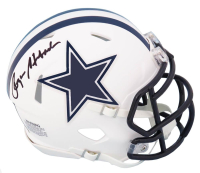 Roger Staubach Signed Cowboys Flat White Speed Mini Helmet (Schwartz) at PristineAuction.com