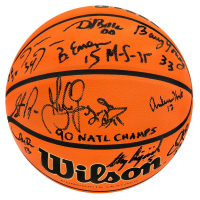 1990 UNLV Runnin' Rebels NCAA Game Basketball Team-Signed by (13) with Larry Johnson, Stacey Augmon, Greg Anthony, David Butler (Schwartz) at PristineAuction.com