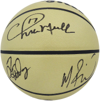Chris Mullin, Tim Hardaway & Mitch Richmond Signed Gold NBA Basketball (Schwartz) at PristineAuction.com