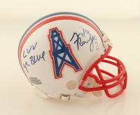 Mike Renfro Signed Oilers Throwback Mini Helmet Inscribed "LVV 4a Blue" (Fiterman) at PristineAuction.com