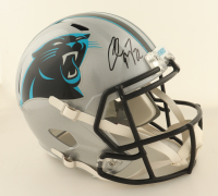 Christian McCaffrey Signed Panthers Full-Size Speed Helmet (Radtke) at PristineAuction.com