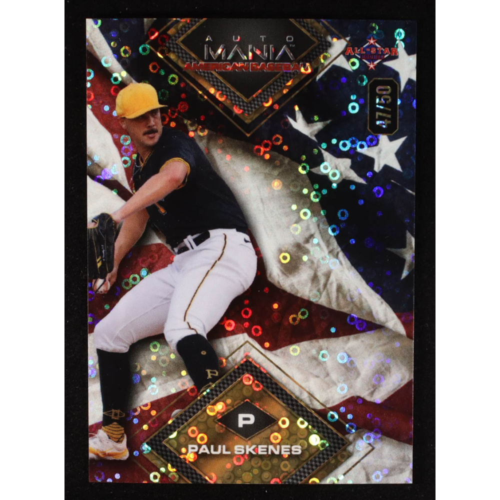 Paul Skenes 2024 Wild Card Auto Mania American Baseball American Flag Donut Circles #AMAD-PS3 #47/50 RC at PristineAuction.com