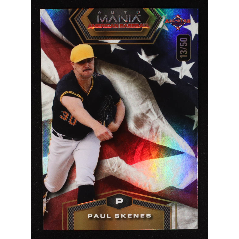 Paul Skenes 2024 Wild Card Auto Mania American Baseball American Flag Rainbow Foil #AMAH-PS2 #13/50 RC at PristineAuction.com