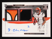 Ja'Marr Chase 2021 Panini Impeccable Elegance Rookie Helmet and Nameplate Autographs EXCH #112 #27/35 RC at PristineAuction.com
