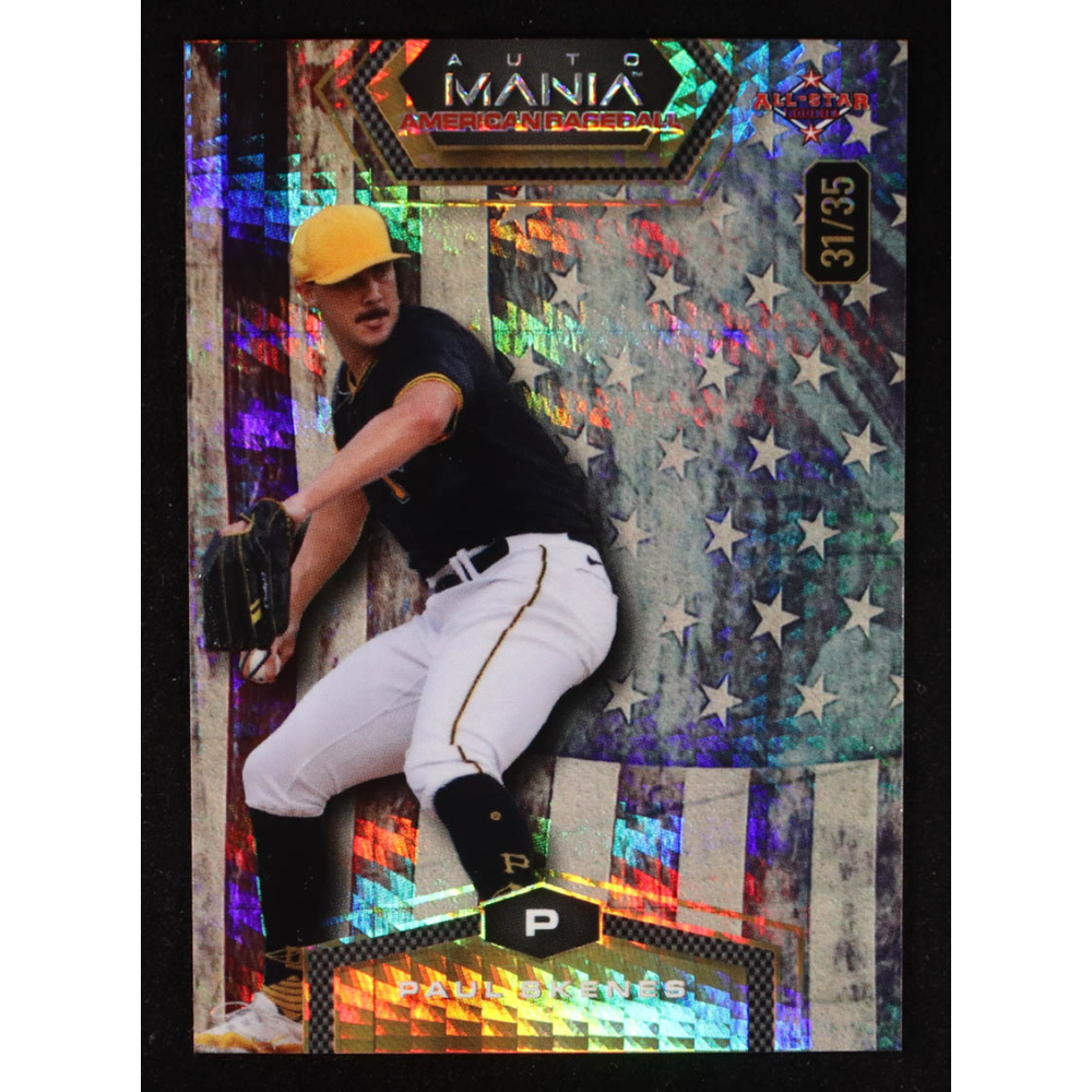 Paul Skenes 2024 Wild Card Auto Mania American Baseball Vintage Flag Hyper #AMAH-PS3 #31/35 RC at PristineAuction.com