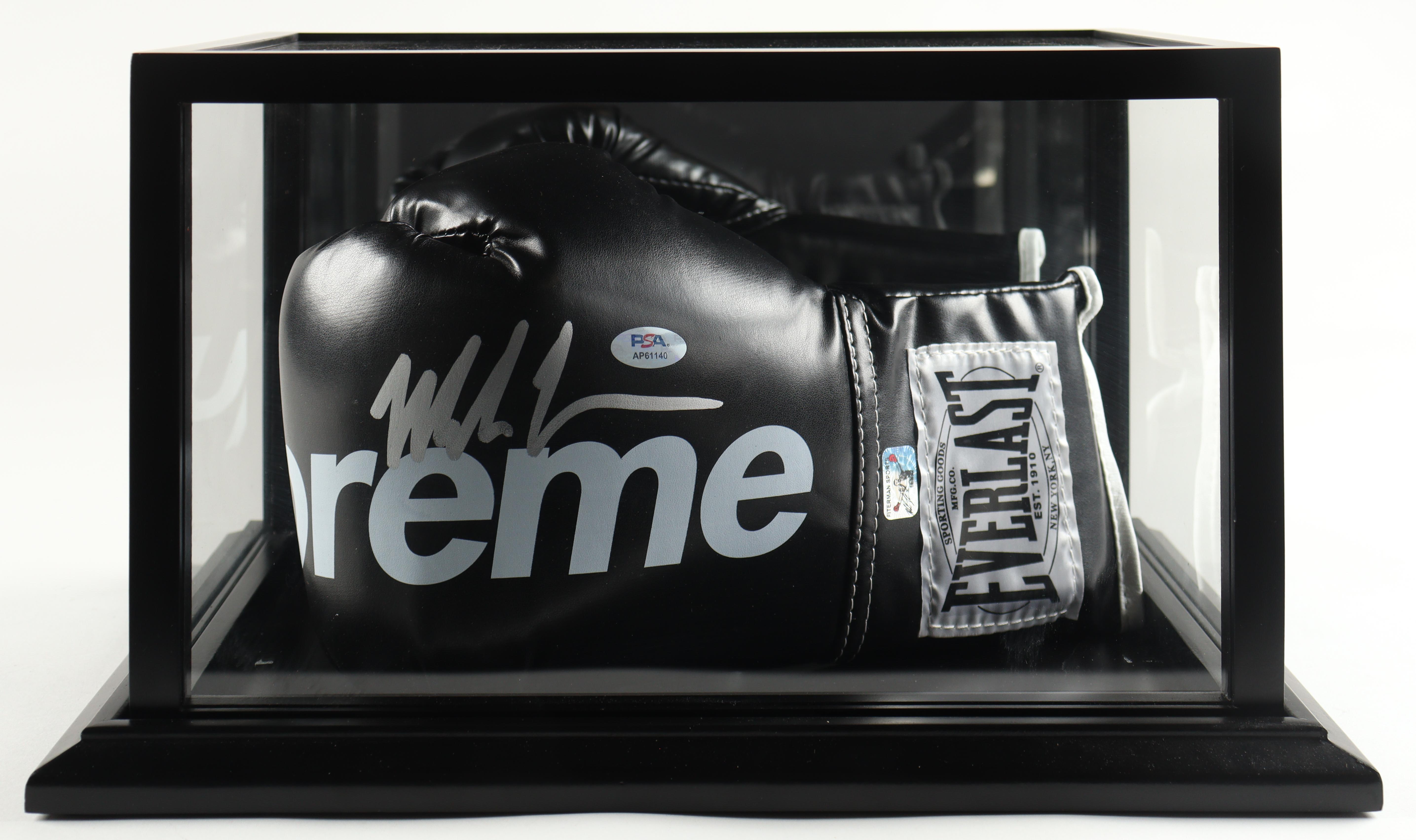 Mike Tyson Signed Supreme Model Boxing Glove with Display Case (PSA & Tyson) at PristineAuction.com Mike Tyson Signed Supreme Model Boxing Glove with Display Case (PSA & Tyson) at PristineAuction.com