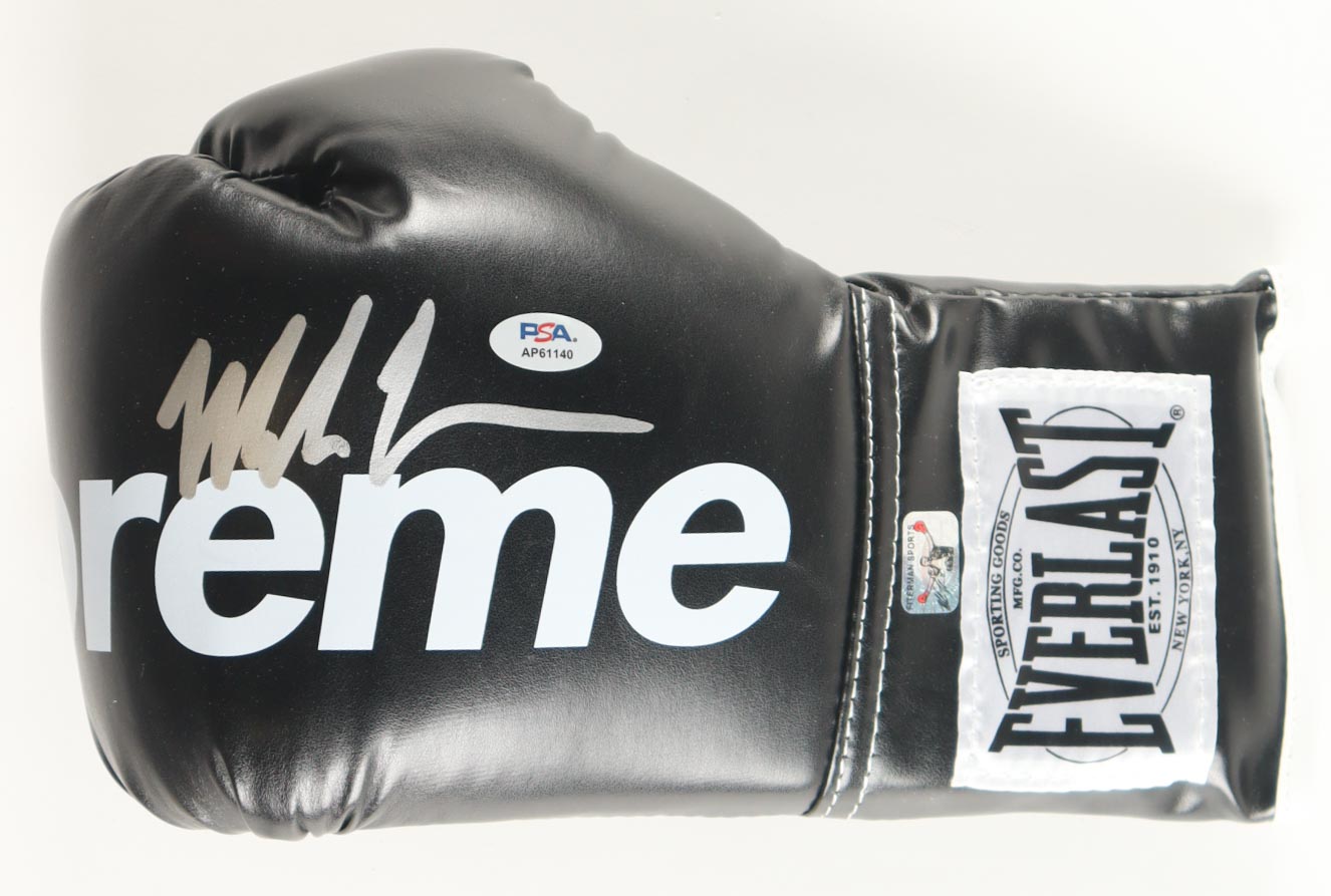 Mike Tyson Signed Supreme Model Boxing Glove with Display Case (PSA & Tyson) at PristineAuction.com Mike Tyson Signed Supreme Model Boxing Glove with Display Case (PSA & Tyson) at PristineAuction.com