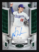 Yoshinobu Yamamoto 2024 Topps Tier One Break Out Autographs Green Foil #BOAYY #12/49 RC at PristineAuction.com