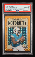 Tua Tagovailoa 2024 Panini Mosaic Notoriety Mosaic Orange Fluorescent #6 #11/25 (PSA 10) at PristineAuction.com