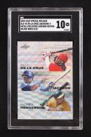 Elly De La Cruz / Bo Jackson / Rickey Henderson 2024 Leaf Special Release Metal Exclusive Legends Silver Wave #ELE24 #8/25 (SGC 10) at PristineAuction.com