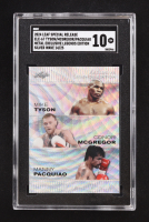 Mike Tyson / Conor McGregor / Manny Pacquiao 2024 Leaf Special Release Metal Exclusive Legends Silver Wave #ELE67 #14/25 (SGC 10) at PristineAuction.com
